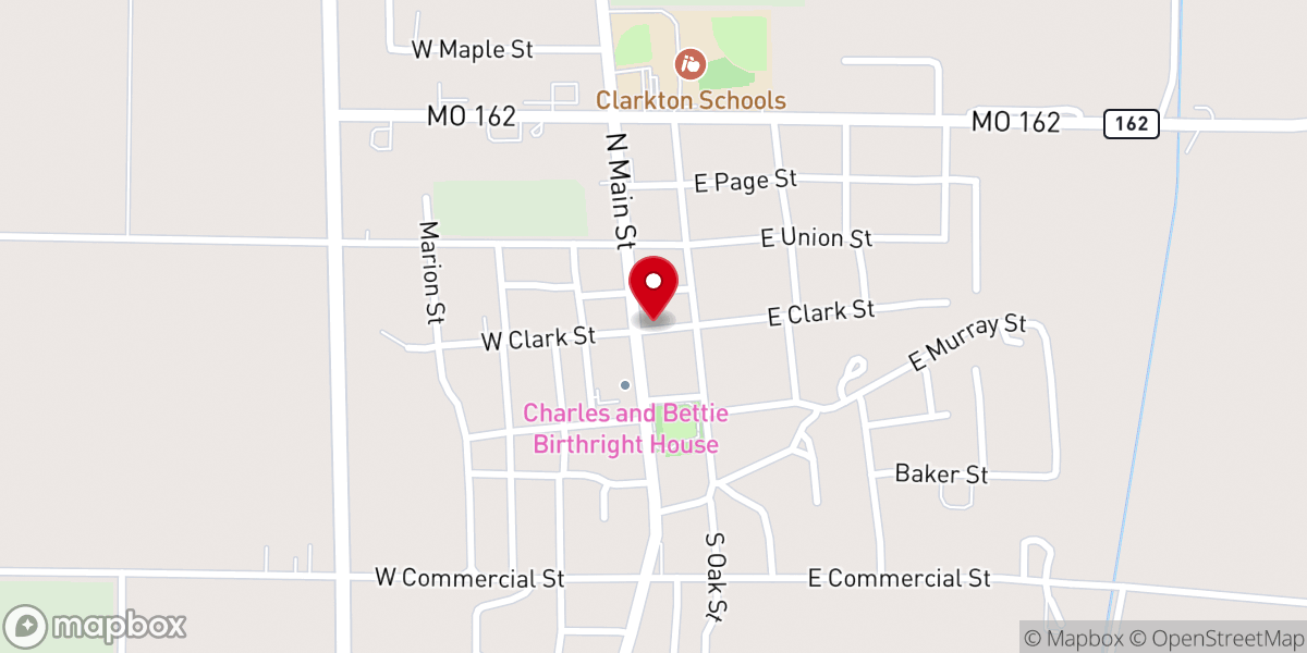 Map showing location of Clarkton