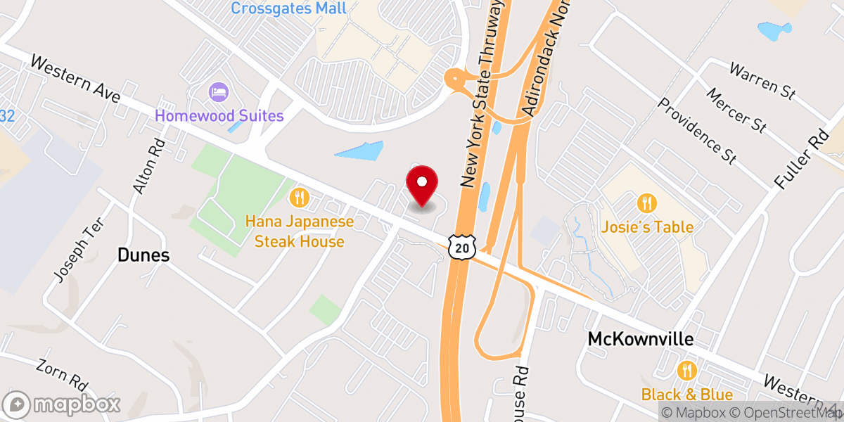 Map showing location of McKownville United Methodist Church