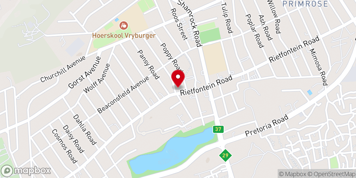 Map showing location of All Saints Anglican Church