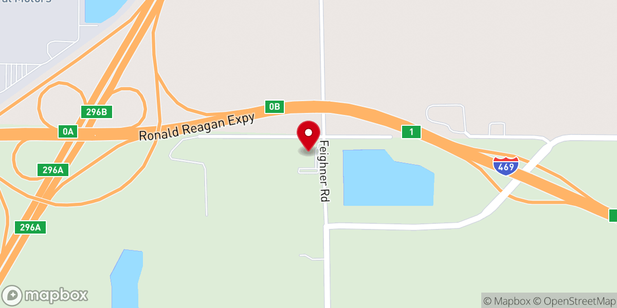 Map showing location of Roanoke Baptist Church