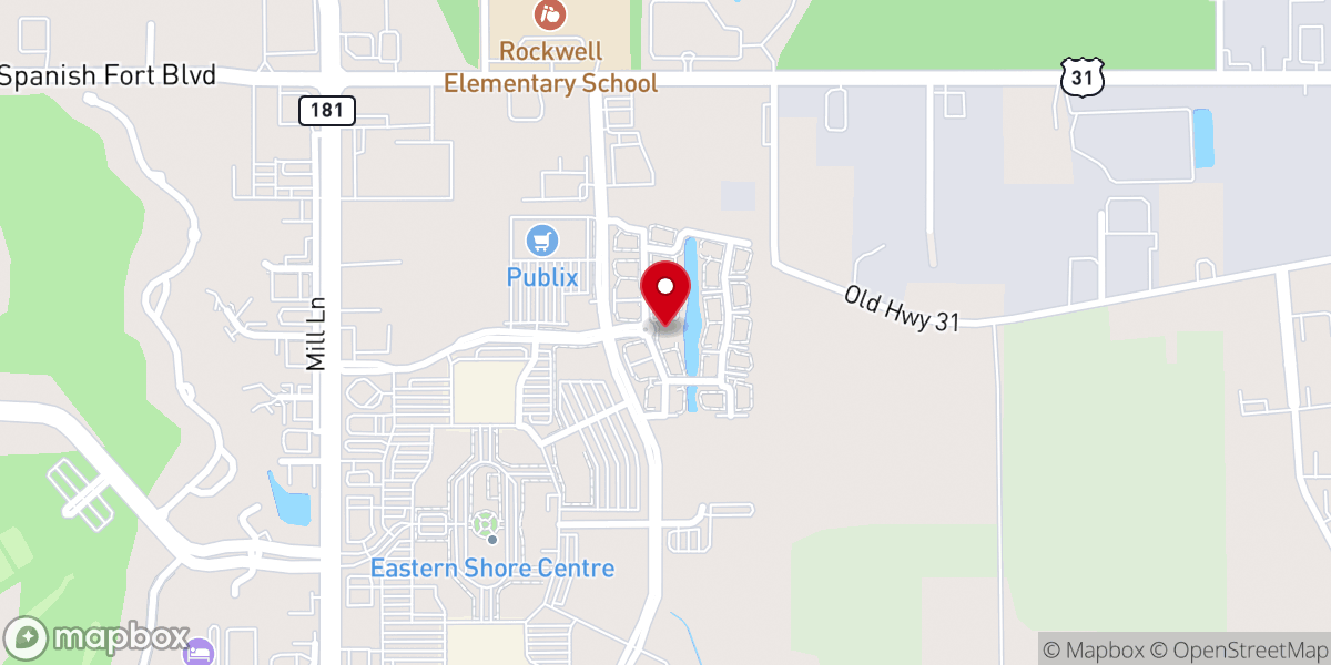 Map showing location of The Arlington at Eastern Shore Centre Apartments