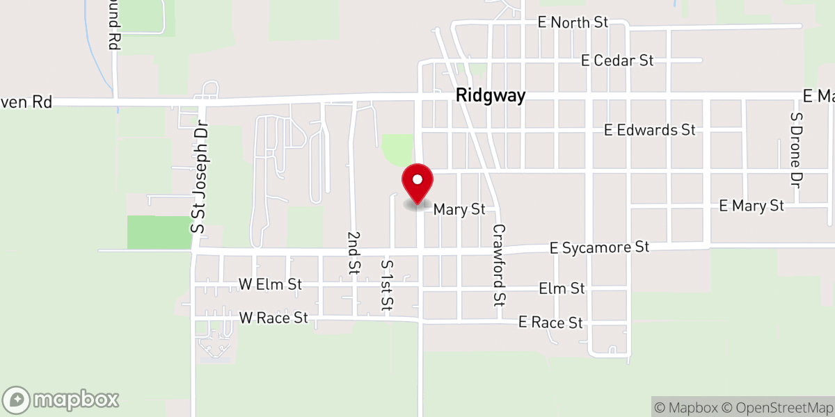Map showing location of St Joseph Catholic Church