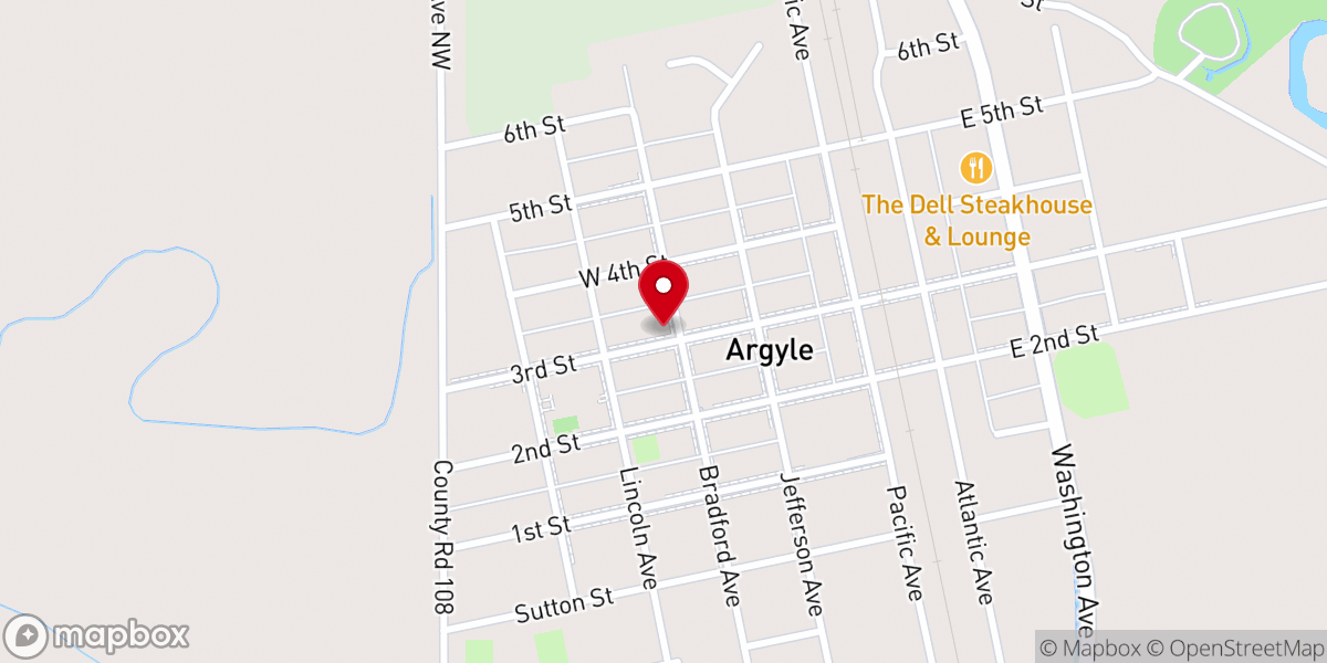 Map showing location of Argyle Community