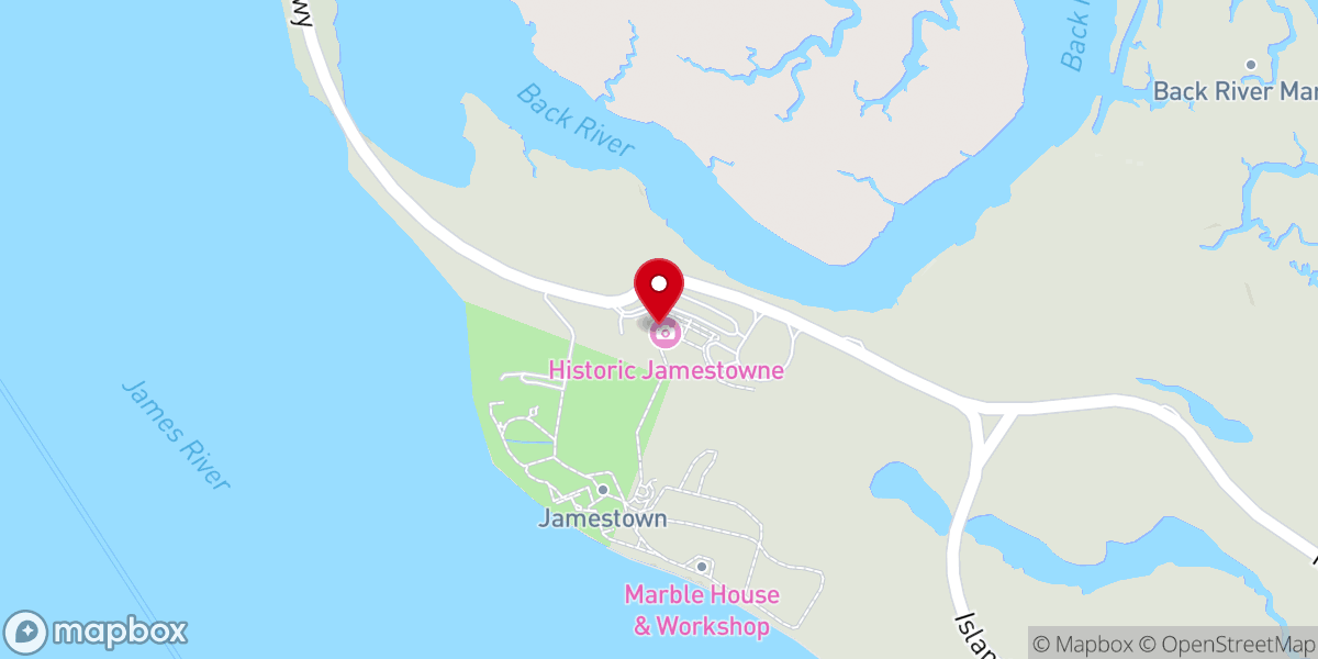 Map showing location of Historic Jamestowne