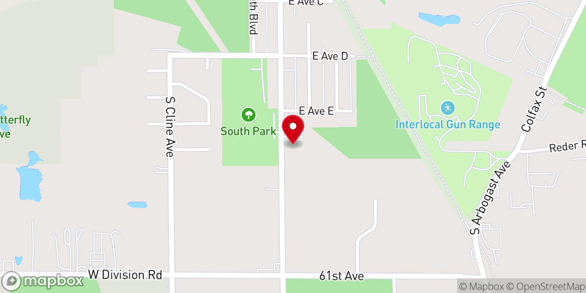Map showing location of Calvary Tabernacle Church