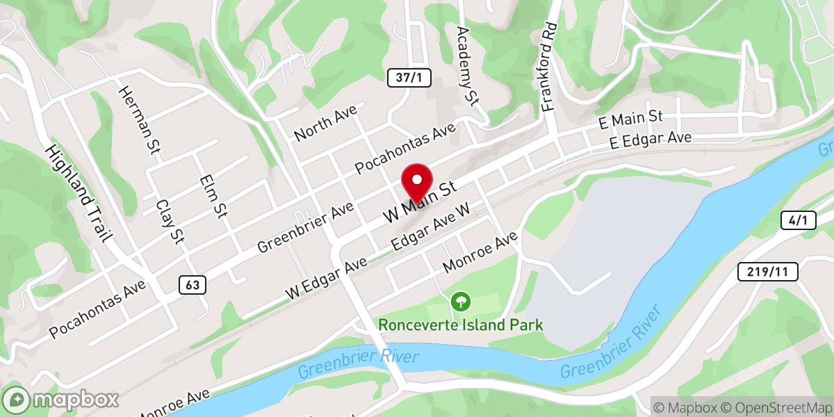 Map showing location of Greenbrier Better Living Center