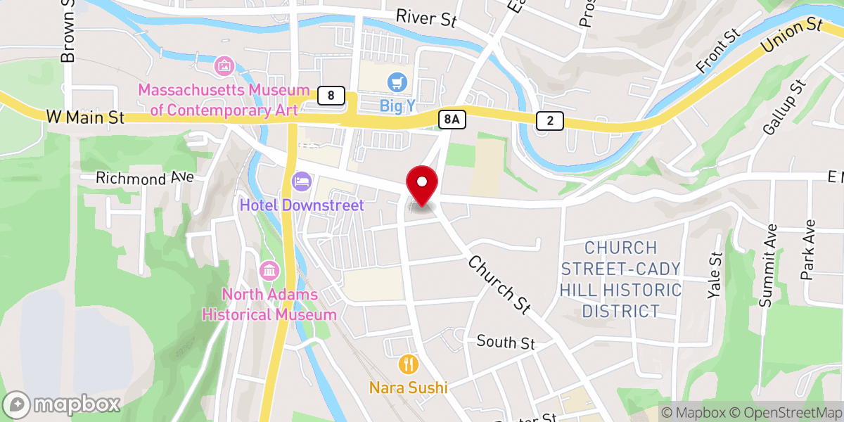Map showing location of Berkshire Food Project