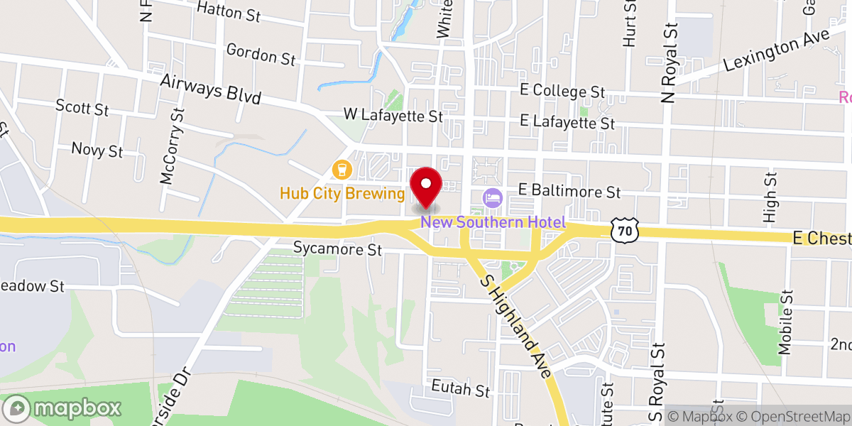 Map showing location of Central Church of Christ