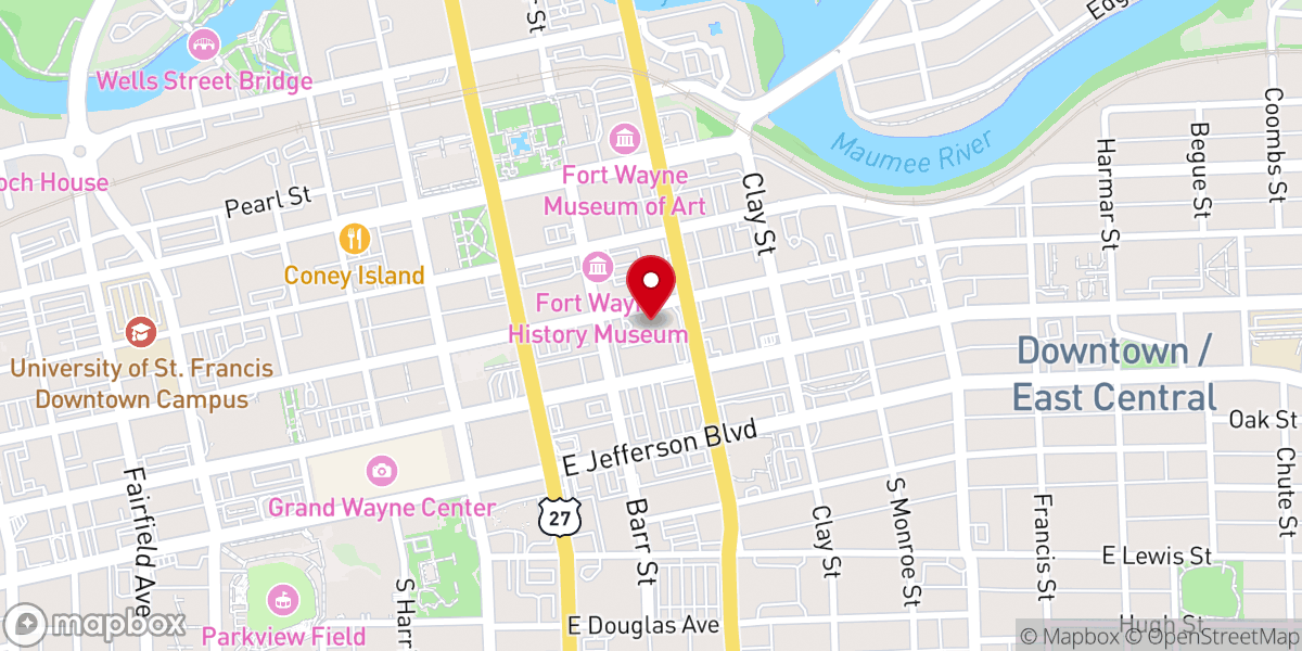 Map showing location of First Wayne Street