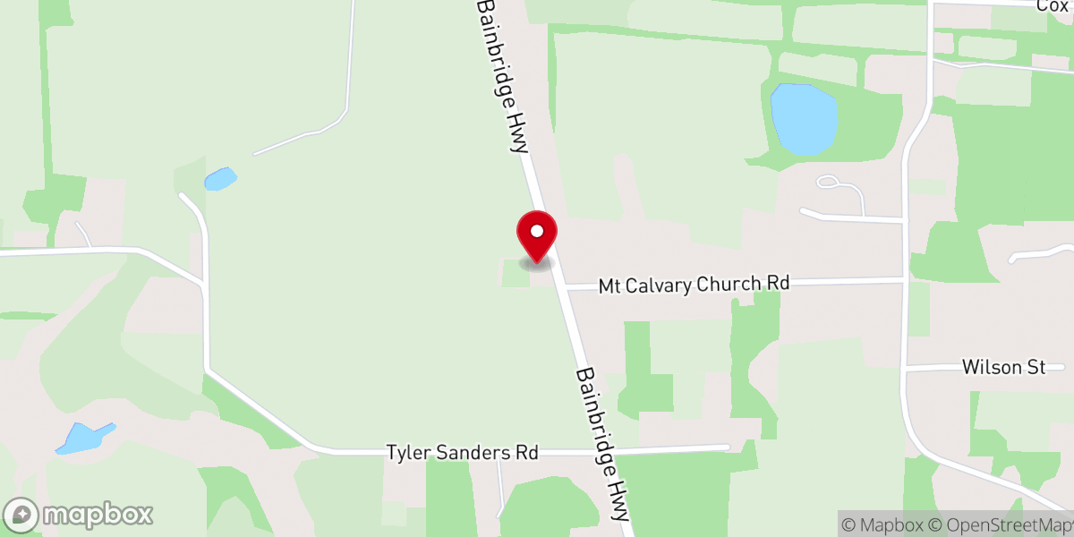 Map showing location of Mt. Calvary Primitive Baptist Church