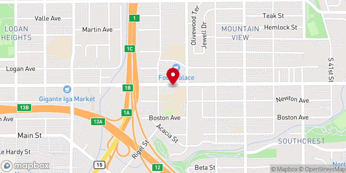 Map showing location of Southeast Church of the Nazarene
