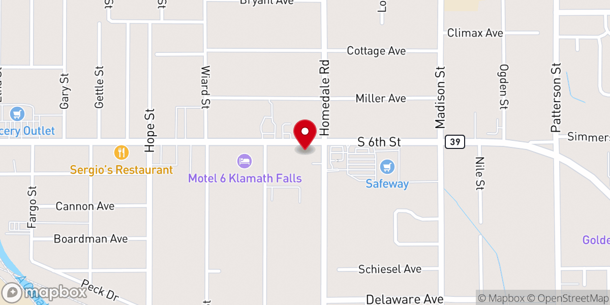 Map showing location of Hope Lutheran Church