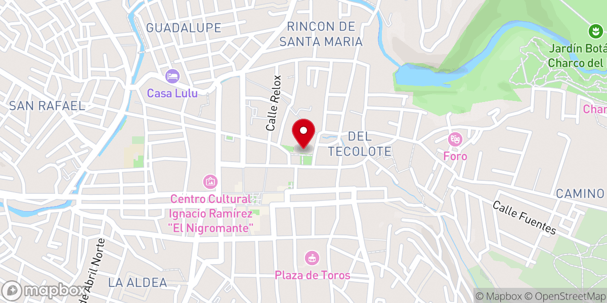 Map showing location of Templo de Nuestra Señora de La Salud