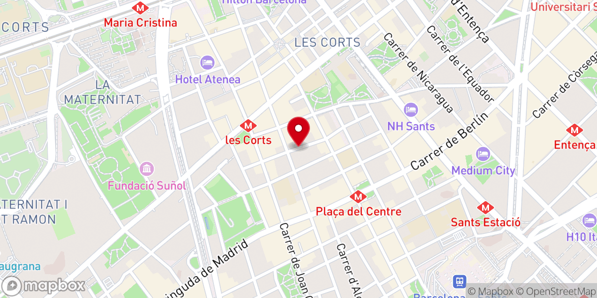 Map showing location of Iglesia de Dios Barcelona