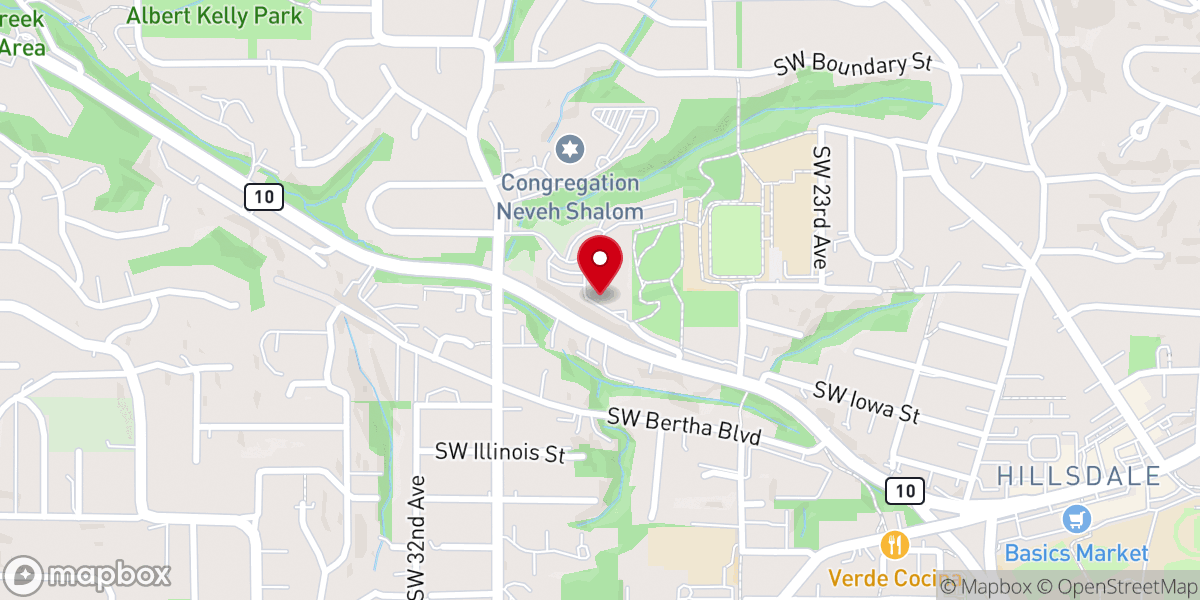 Map showing location of Portland Christian Center