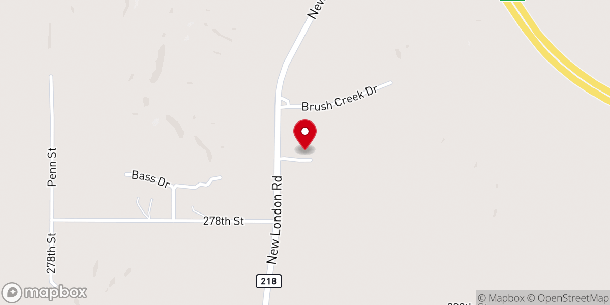 Map showing location of New London Christian Church