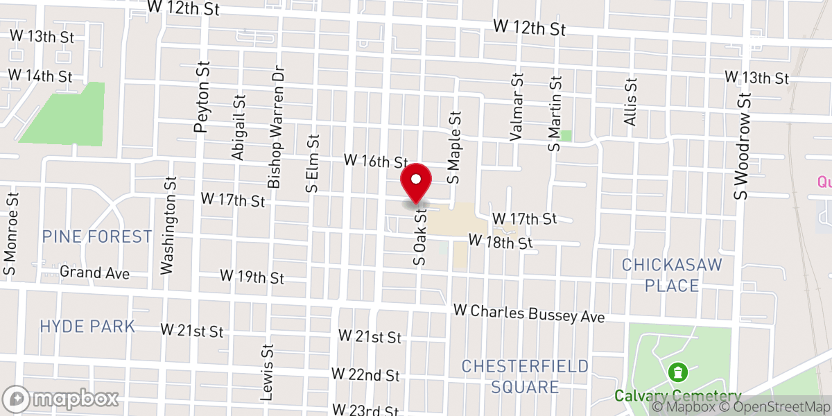 Map showing location of Allen Temple African Methodist Episcopal Church