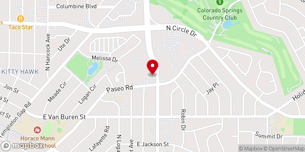 Map showing location of Heart of the Springs Church