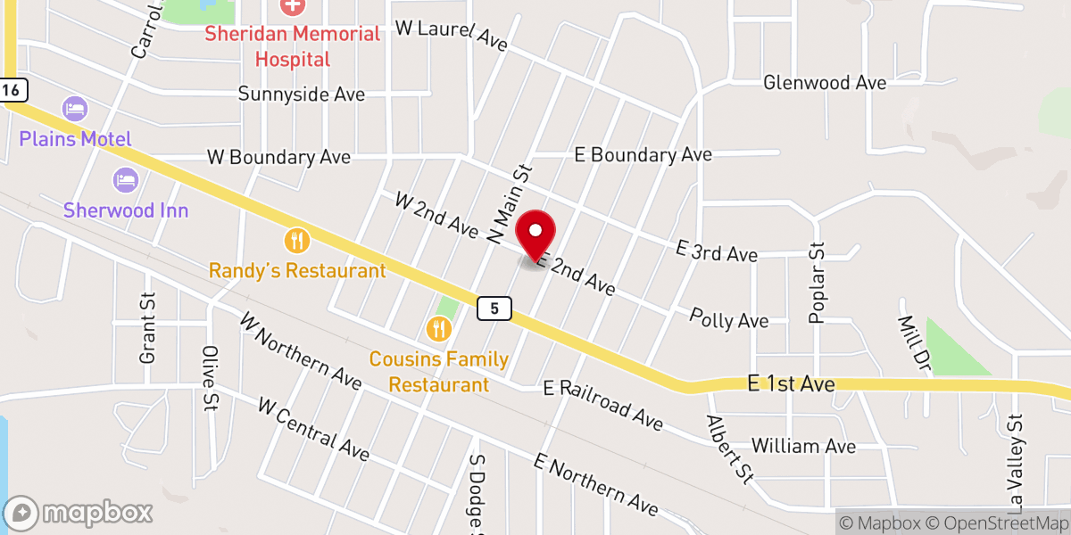 Map showing location of Harvest Feeds Food Pantry