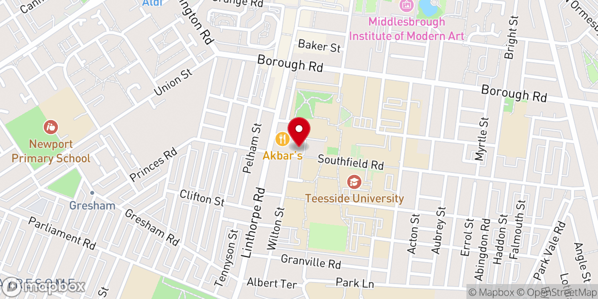 Map showing location of Pleasant Surprise Church International, Middlesbrough Branch