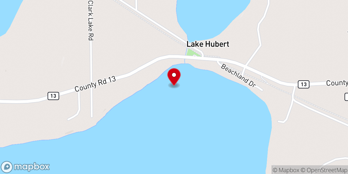 Map showing location of Lake Hubert, MN 56459