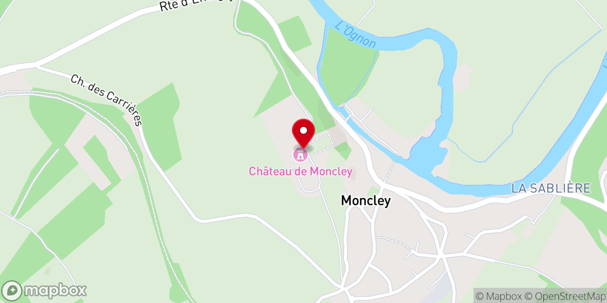 Map showing location of Château de Moncley
