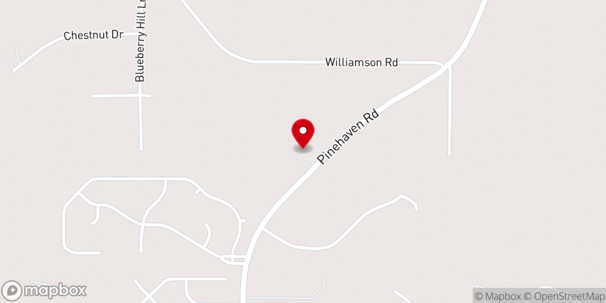 Map showing location of Pinehaven Presbyterian Church