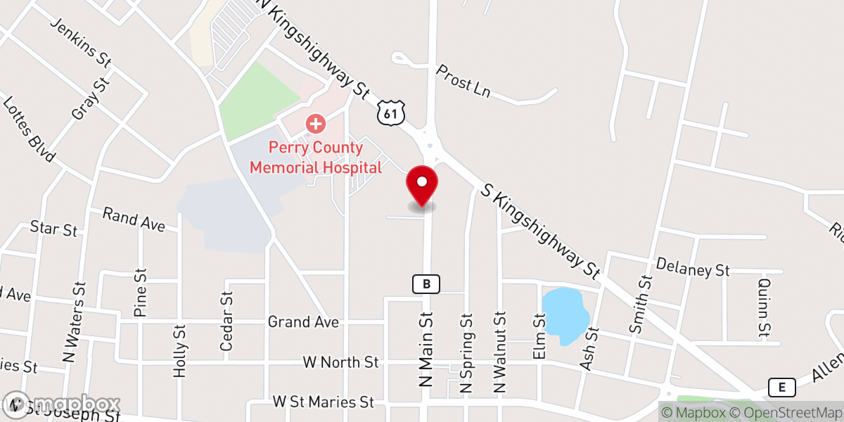 Map showing location of Perry County Heritage Tourism