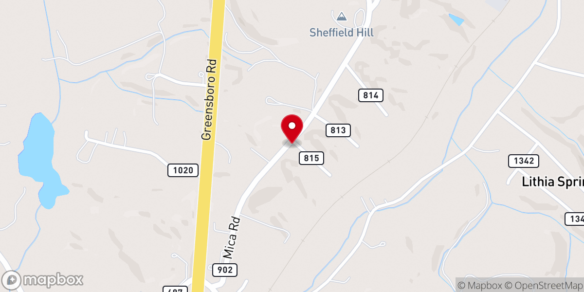 Map showing location of Mica Road Baptist Church