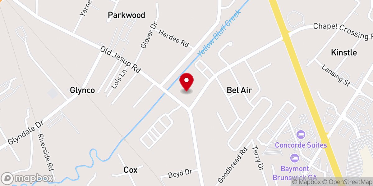 Map showing location of Emmanuel Baptist Church