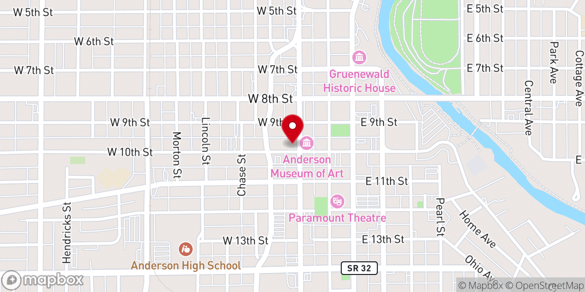 Map showing location of Central Christian Church sipe