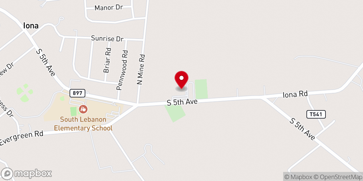 Map showing location of Zion United Methodist Church of Iona