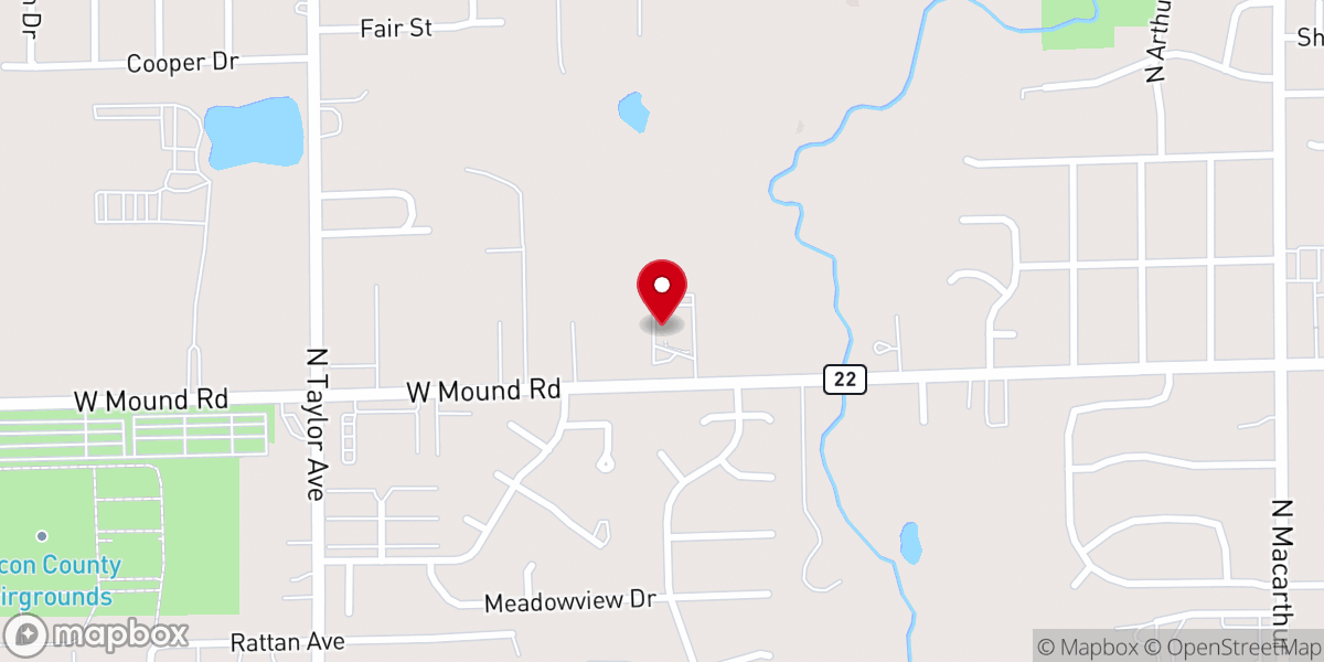 Map showing location of Riverside Baptist Church