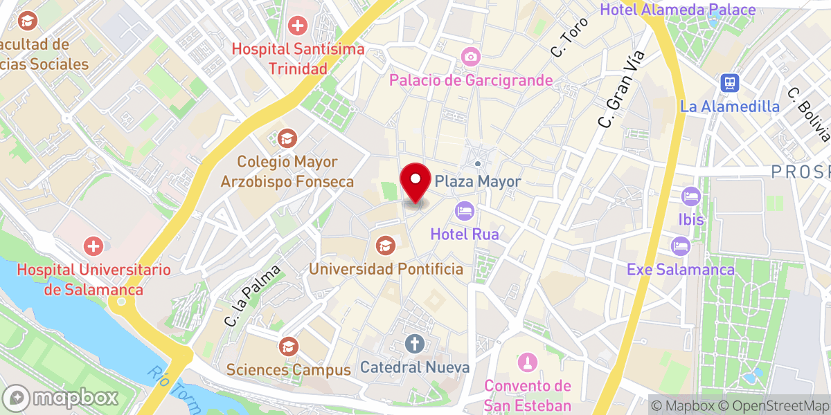 Map showing location of Iglesia de San Benito