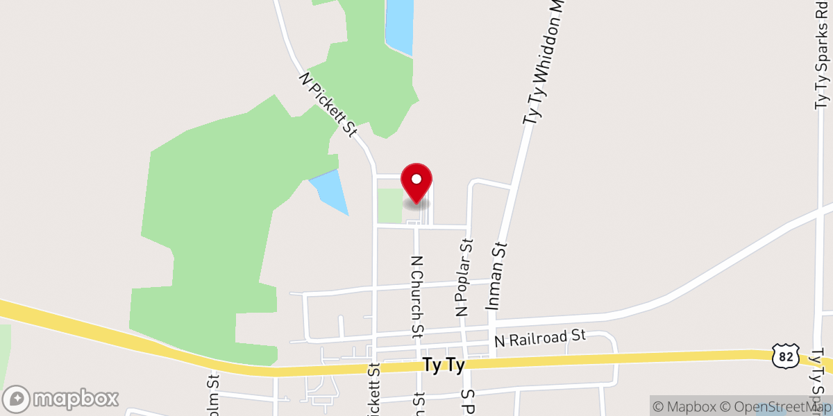 Map showing location of Ty Ty GA 150 millas