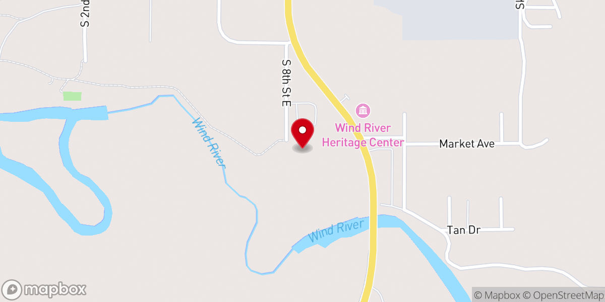 Map showing location of Riverton Livestock Auction