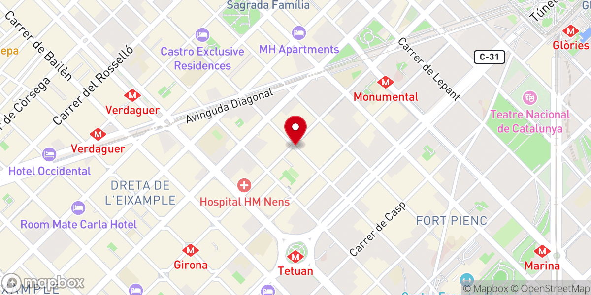 Map showing location of Basilica de la Sagrada Família