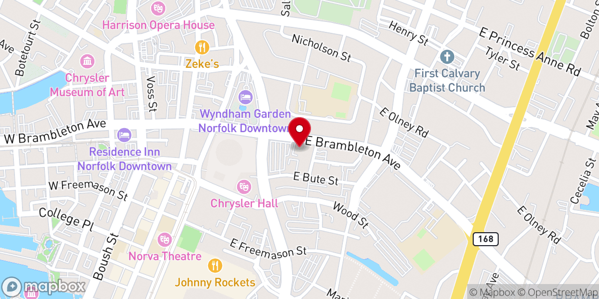 Map showing location of Queen Street Baptist Church