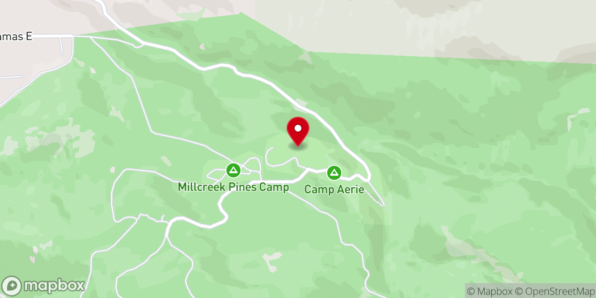 Map showing location of Camp Aerie