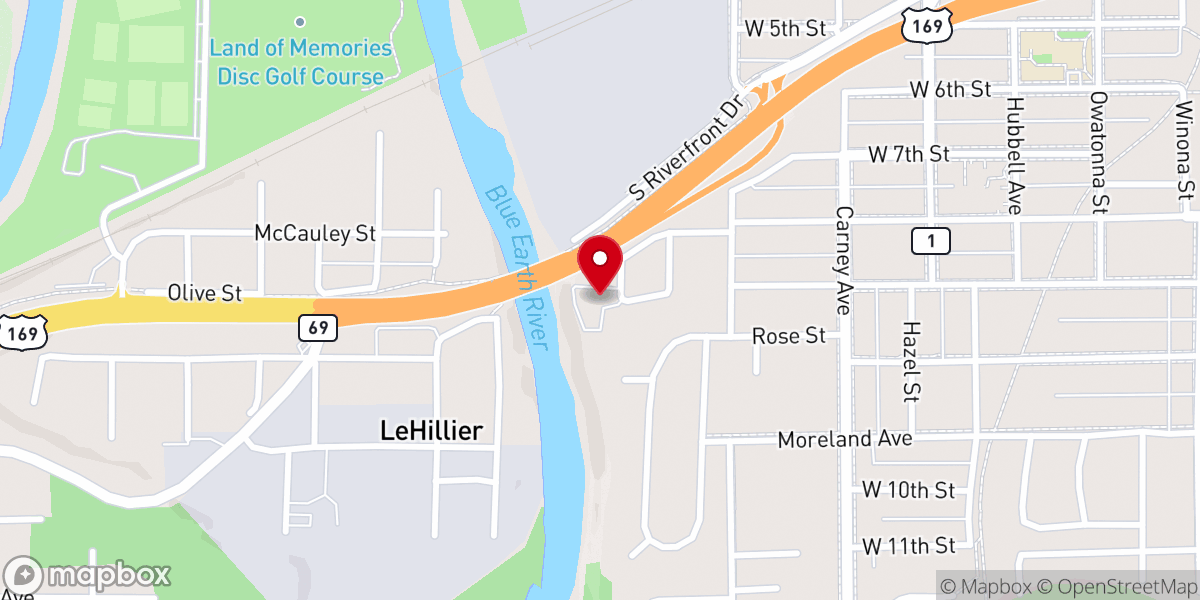 Map showing location of Unitarian Universalist Fellowship of Mankato - LOVE BEYOND BELIEF