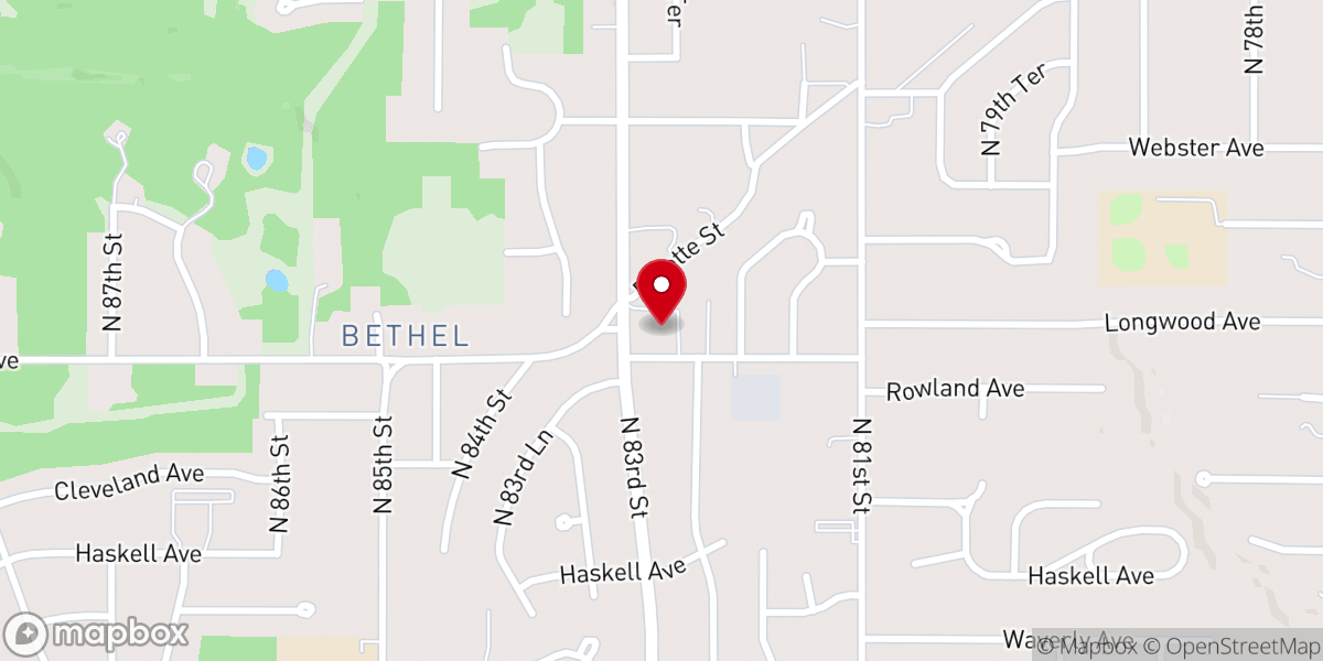 Map showing location of 83rd Street Baptist Church