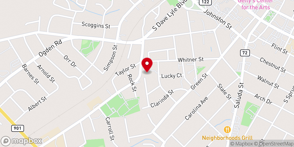 Map showing location of First Calvary Baptist Church