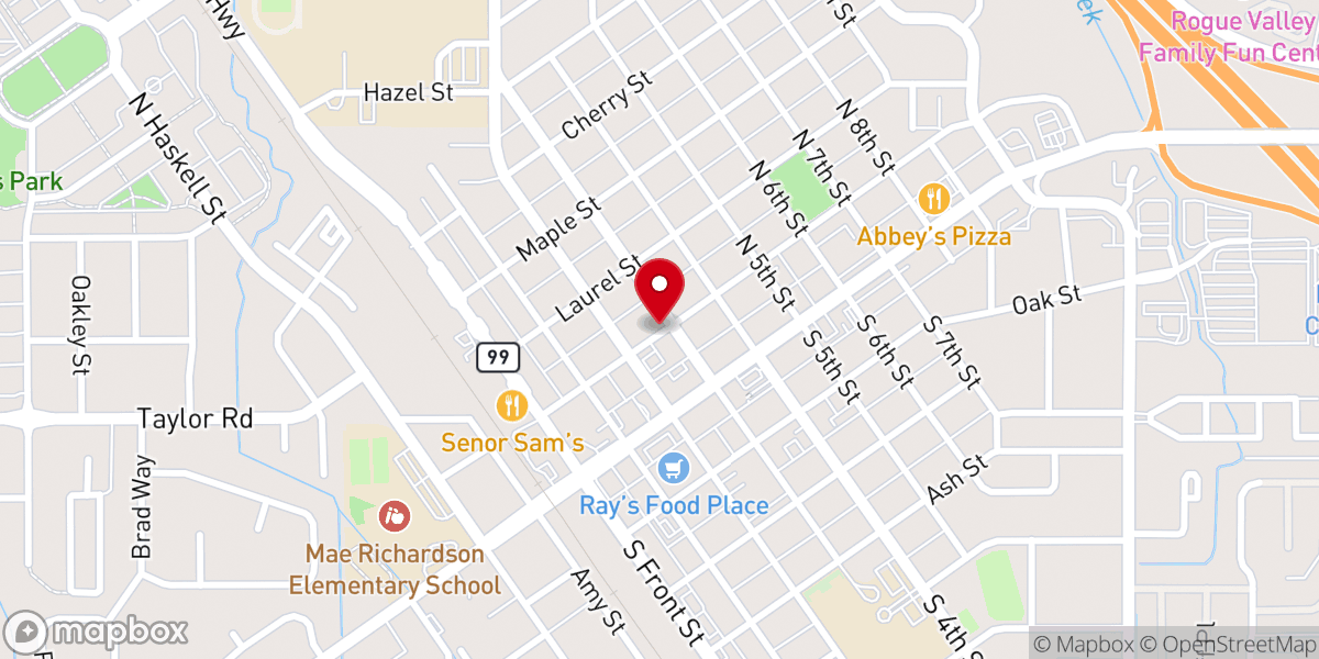 Map showing location of Central Point