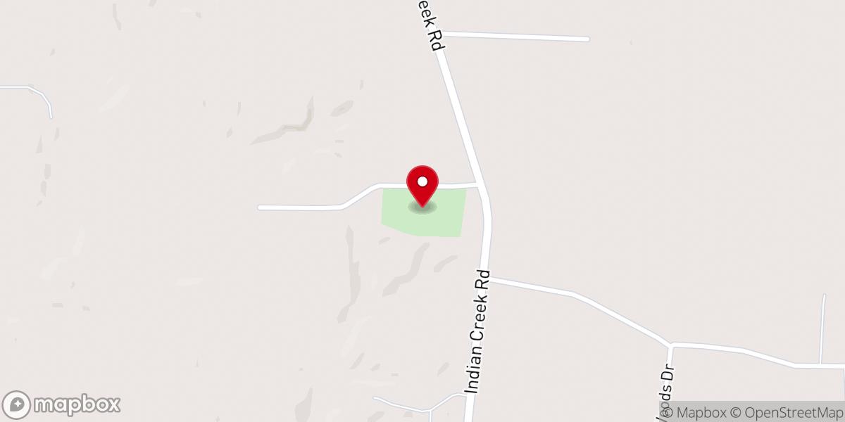 Map showing location of Indian Creek Church