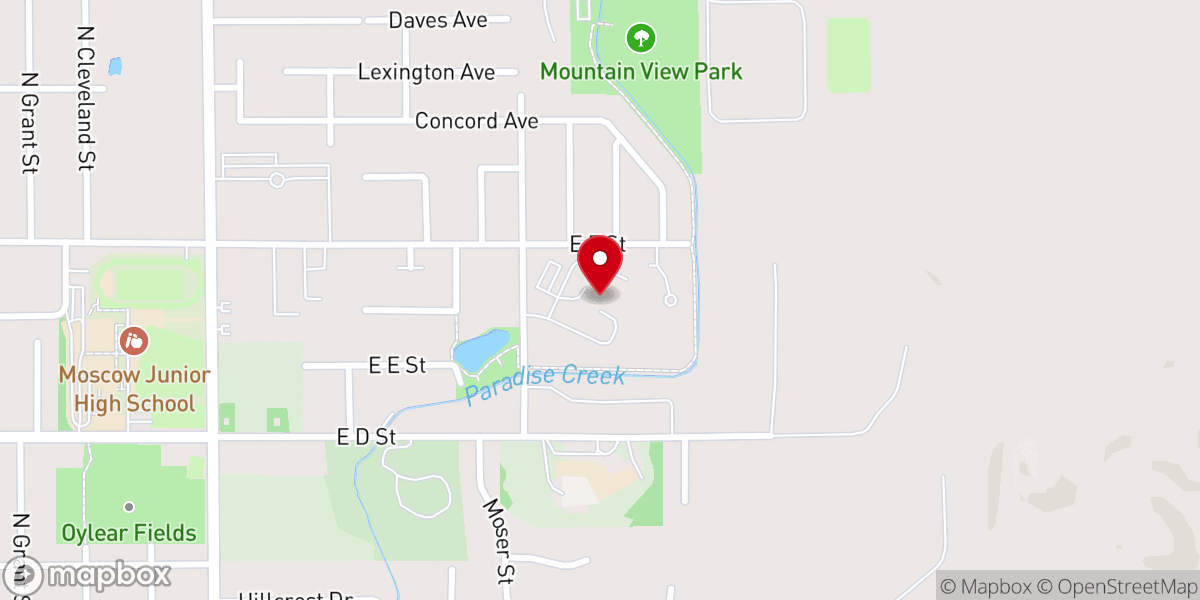 Map showing location of Paradise Creek of Olympus Retirement Living