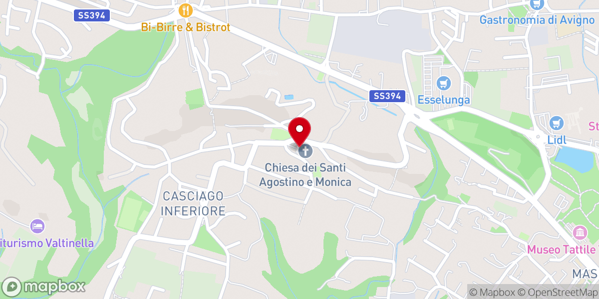 Map showing location of Chiesa parrocchiale dei Ss. Agostino, Monica e G. B.