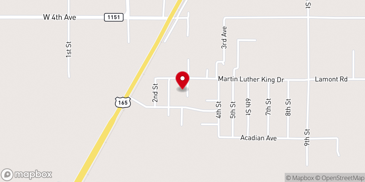 Map showing location of Oberlin District 4 Community Center