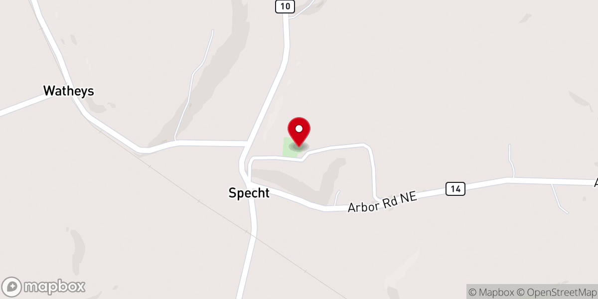Map showing location of Herrington Bethel Church