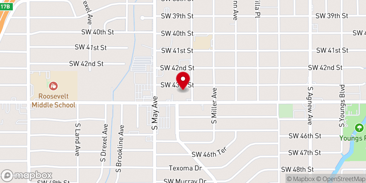 Map showing location of Harvest Time Tabernacle