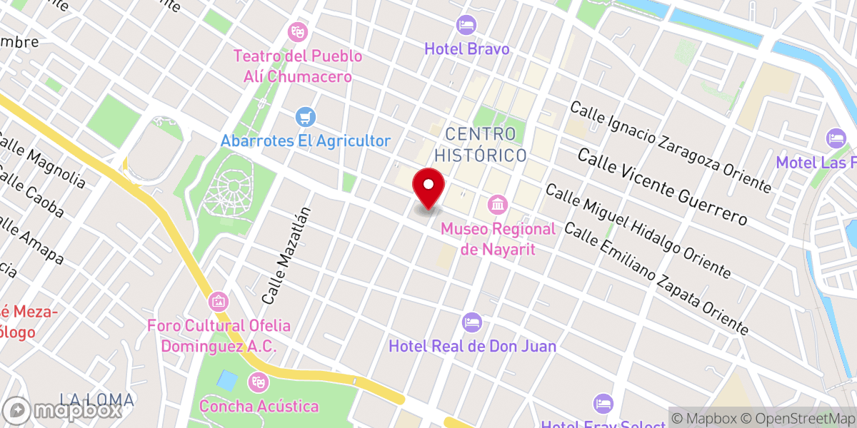 Map showing location of Iglesia Cristiana Congregacional de Tepic
